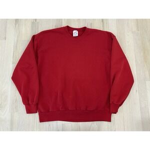 JERZEES Vintage Red Cotton Blend Sweatshirt Made in USA Sz XL